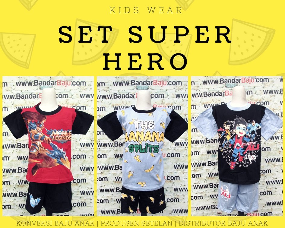 Distributor Setelan Super Hero Anak Murah Bandung