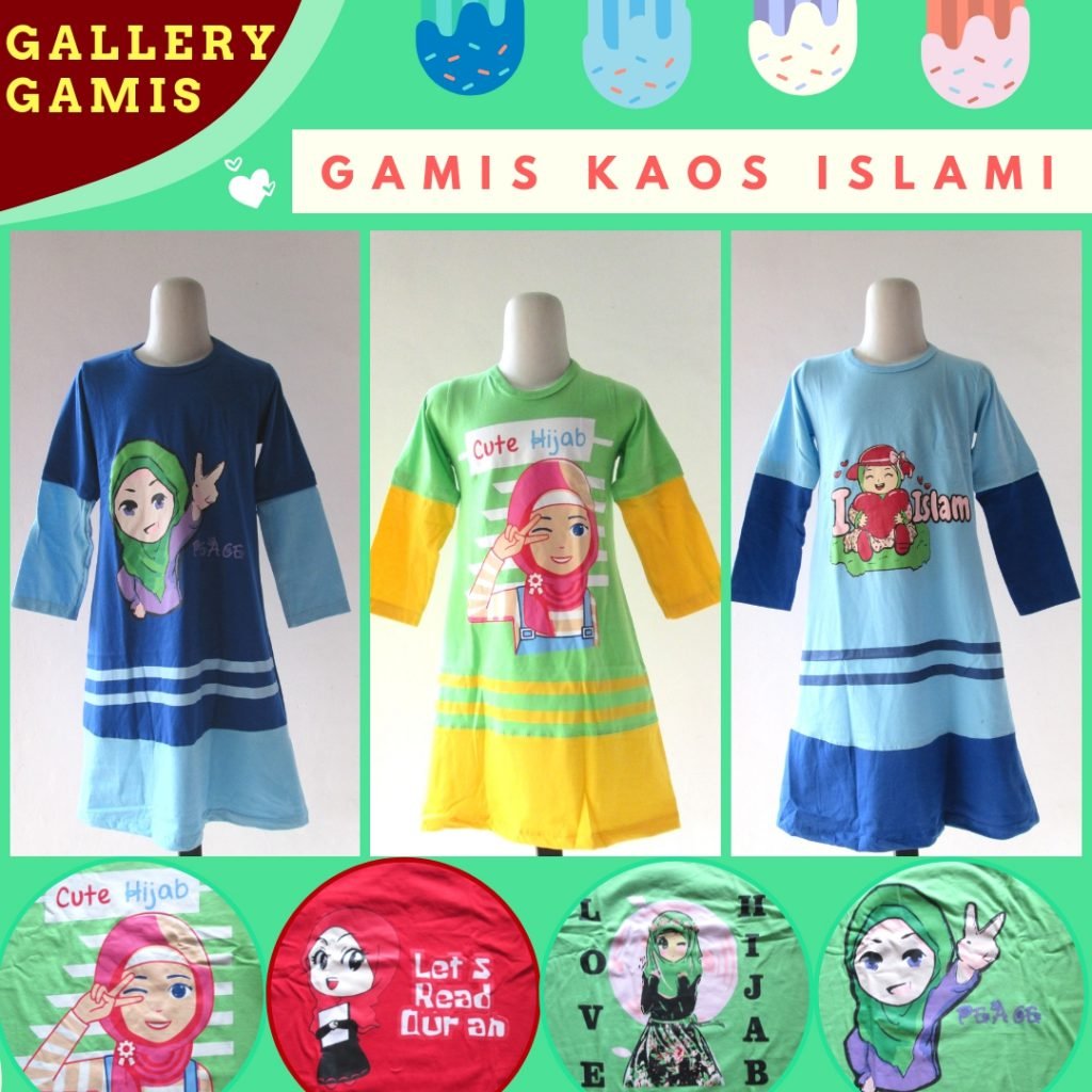 Konveksi Gamis Kaos Islami Anak Karakter murah di Bandung